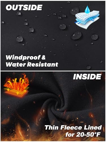 TACVASEN Men's Warm Sweatpants Winter Fleece Lined Water Resistant Pants Straight Leg with Zipper Pockets for Running3