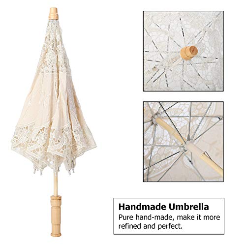 VIFER Kant Paraplu Handgemaakte Kant Bloem Borduurwerk Parasol Bruiloft Bruid Fotografie Paraplu - Image 4