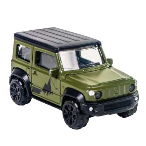 Image of Mini Style Die Cast Metal Military Green SUV Toy Car 1:64Scale Collectible Off Road Adventure Model Vehicle for Kids Play Display Premium Miniature Car Gift Durable Metal Body Realistic SUV Model