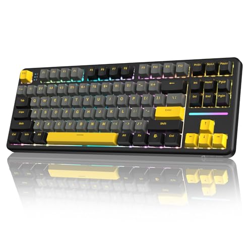 ATTACK SHARK×MAMBASNAKE X87 �Q�[�~���O�L�[�{�[�h �u���[�x���[�X�C�b�` �K�X�P�b�g�}�E���g ���j�A PBT3�F�L�[�L���b�vOEM�J�X�^�}�C�Y ���� RGB 3�ڑ����[�h 2.4G/Bluetooth/USB-C TFT�X�N���[��