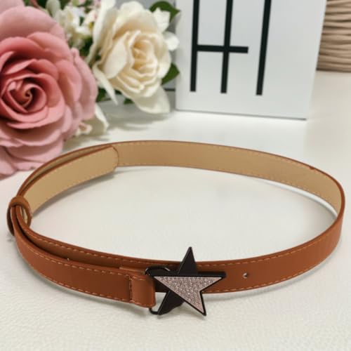 Women’s Chic Black Star Buckle PU Alloy Belt for Fashionable Everyday Looks