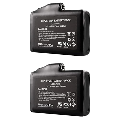 Begot 7.4V 2200mAh Rechargeable Lithium Polymer Battery, Replacement Battery Pack for Heated Gloves, Geated Socks, Support 3.5mm Female DC Connector, Pack of 2