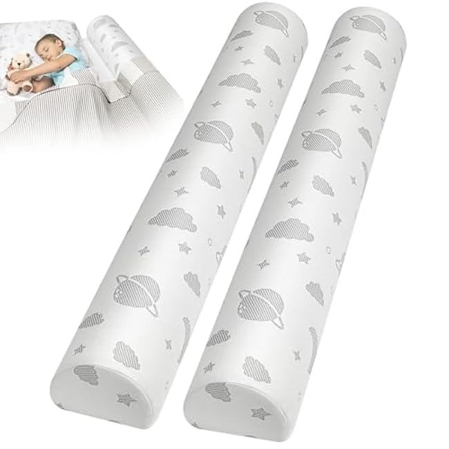 Lilian&Gema 2 Packs Bed Bumper for Toddlers, Bed Rail for Toddlers, Toddler Bed Rails, Foam Bed Rails Bed Bumper for Queen, King, Twin, Full-Size Beds with Washable Cover