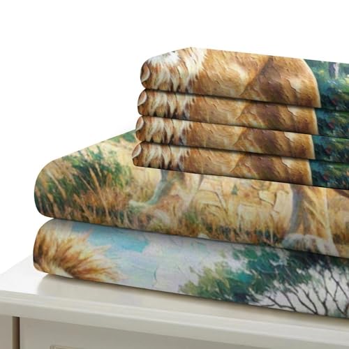 Linge de lit lion 3D avec fermeture éclair cachée en microfibre douce