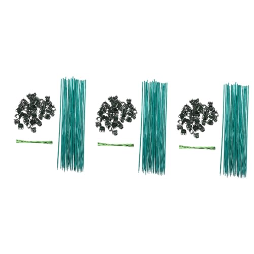 Kisangel 3 Juegos De Palos De Bambú para Plantas Clips para Plantas Trepadoras Soporte De Alambre Soporte para Plantas Estacas De Jardín Kit De Estacas para Plantas De Jardín Soporte
