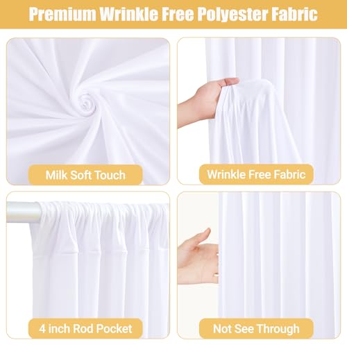 Cortinas Fondos Blancas 20x10ft con Luces y 4 Paneles miniatura 5