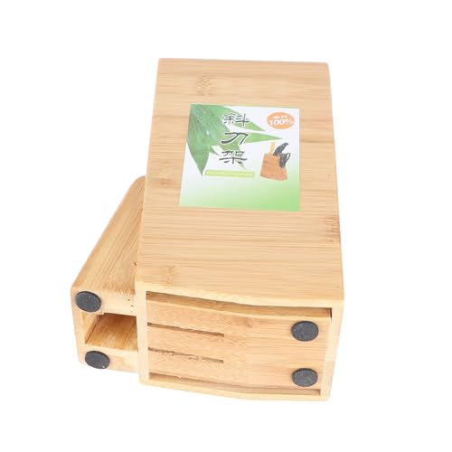 Wooden Knife Block, Countertop Knife Holder Knife Organizer Universal Knife Block with Scissors Slot for Kitchen Counter Knife Storage Rack