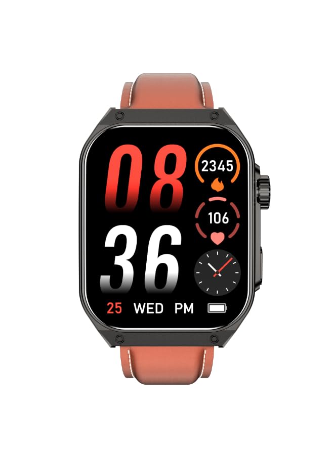 Kenneth Scott Unisex Electronic Movement Watch, Smart Display and Silicone & Leather Strap (Interchangeable) - KS-CURVE9-XSBB+E, Black