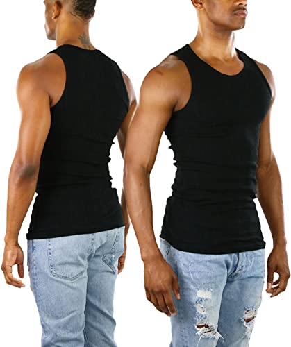 ToBeInStyle Men’s Long Muscle Tank Top Workout A-Shirt4