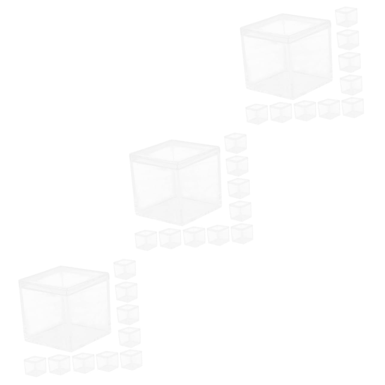 Cabilock 30pcs Clear Square Candy Box Reusable Transparent Storage for Sweets Jewelry Items for Favors Weddings Parties Organizing Design