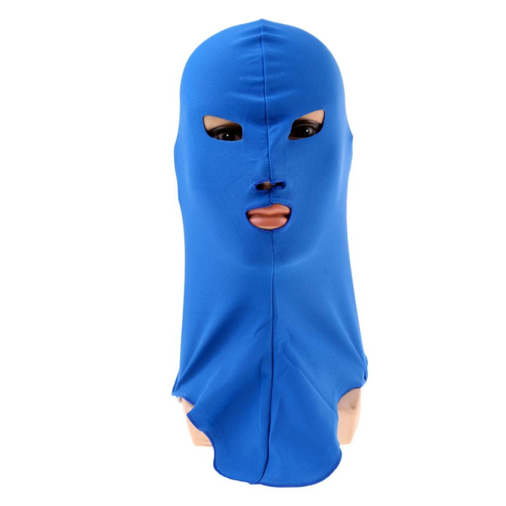 Generic Swimming Cap Full Face Black Light Sun Protection Diving Mask Head Neck Cover Blue-image-24