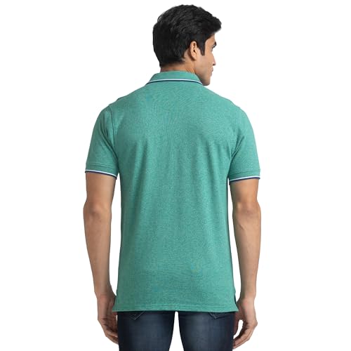 Image of Colorplus Tailored Fit Medium Green T-Shirt for Men