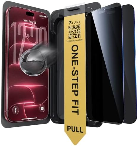 TAURI für iPhone 18 Pro Sichtschutz Panzerglas 6,3 Zoll - 2 Stück | mit Staubfreier 1-Schritt-Installation, 9H Glas Displayschutz, Full Screen Blasenfreie-Schutzfolie, Kompatibel m