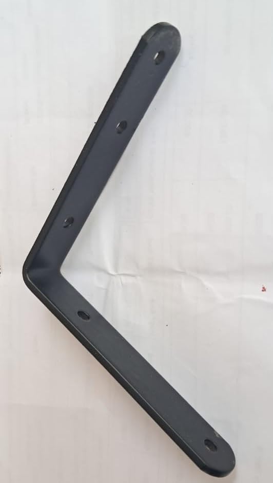 Image of Q1 Beads 4 Pack Metal 4 x 4 inches Heavy Duty 30 Kgs. Load Capacity L Clamp Angle Bracket Floating Shelf Bracket for Wall Shelf,Rack, Home,Shop, Showroom (4 x 4 Inches, Black Powder Coated)