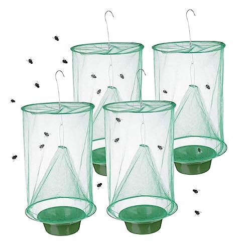 4 pezzi trappola per mosche, gabbia per catcher della mosca delle mosche riutilizzabili per fattorie per famiglie interne o esterne, parco, ristoranti