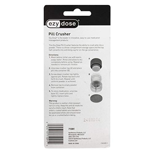 Image of EZY DOSE Crushes Pills, Vitamins, Tablets, Storage Compartment, Removable Drinking Cup, Portable Design, Designed for Travel, Green, BPA Free