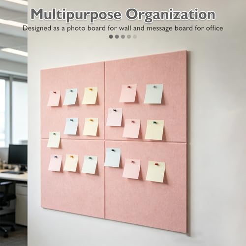 Panneau en feutre rose Toyvian 12 pièces pour organisation murale