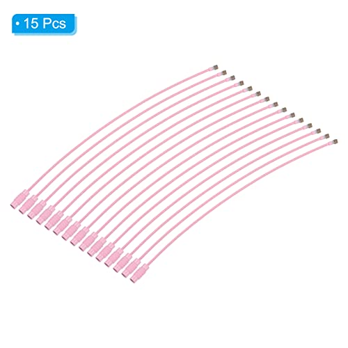 PATIKIL 6 Inch Length Wire Keychain Cable, 15 Pack Titanium Steel Key Ring Loop for Outdoor Hiking Sport Light Pink - Image 3