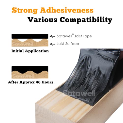 Butyl-Joist-Tape-for-Decking-Heavy-Duty-Self-Adhesive-Weather-Resistant-Deck-Tape-Waterproof-Flashing-Joist-Tape-for-WoodJoists-and-Beams-Black-250-2-Rolls