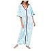 Produktbild KIMODO Damen Robe Sommerkleid Tie-Dye Druck Boho Kleid Lange Ärmel Strandkleid Wickel Kimono Übergröße V Ausschnitt Holiday Maxikleider Cocktailkleider (Blau, M)