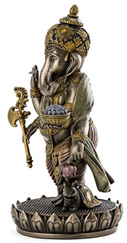 Estatua de Ganesh Lord of Success en Bronce 7.63 pulg miniatura 2