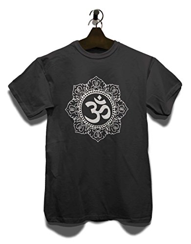 shirtminister Om Symbol White T-Shirt Dunkelgrau-Dark-Gray XL