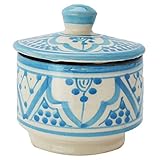 Größe : 8,5cm Breit und 10cm Hoch | Material : Keramik bemalt | Farbe : Blau – Weiß - Mehrfarbig | Nicht spülmaschinenfest