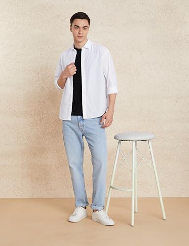 Image of Amazon Brand - Symbol Men's Solid Oversized Cotton Casual Shirt | Plain | Full Sleeve (Available in Plus Sizes)