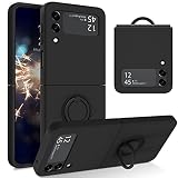 Telaso Samsung Galaxy Z Flip 3 5G Case, Slim Liquid Silicone Kickstand Case with Finger Ring Holder
