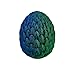 3D Printed Dragon Egg Articulating Gemstone Dragon Fidget Figurine - Vibrant Color Dragons Flexible ADHD, Autism and Anxiety Relief - Articulated Joints (Blue Green Silk)