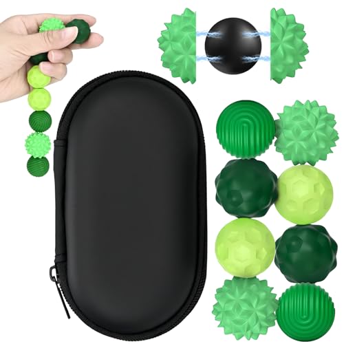 8 Stück Magnetische Fidget Toys, Magnetkugeln, sensorisches Silikon-Spielzeug, magnetische Anziehungskraft, Stressabbau-Bälle mit Silikonhülle, Stressabbau (Grün, Klein)