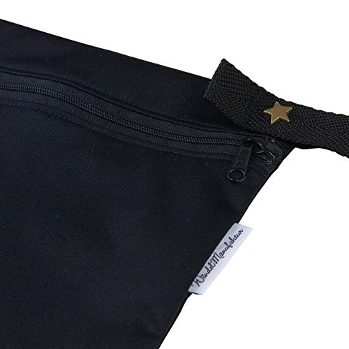Windelmanufaktur Wetbag, atmungsaktive und wasserabweisende Nasstasche - Made in Germany (klein, Schwarz)