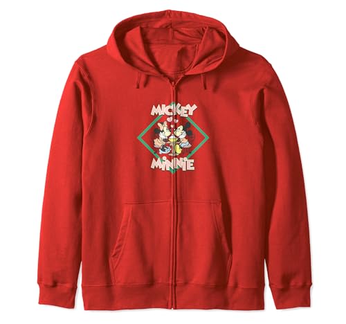 Sweat Mickey et Minnie Disney pour la Saint-Valentin avec fermeture éclair