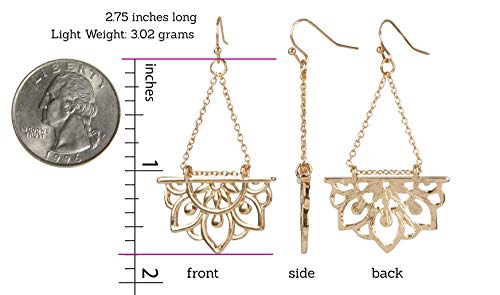 SPUNKYsoul New Beginnings Lotus Flower Antique Silver or Gold and Patina Boho Chic Tribal Ethnic Fishhook Dangle Earrings for Women Gift3