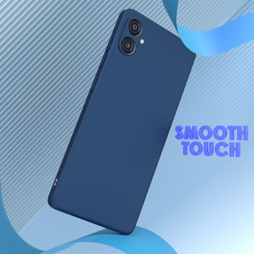 Image of Outlouders Back Cover for Samsung Galaxy M04 / F04 / A04e | Camera Protection | Durable Soft Matte Silicone Bumper Case (Blue)