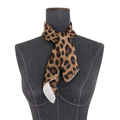 Leopard Print Silk Head Scarf 24" Square Soft Feeling Satin Hair Scarf Silk Bandana Neck Scarf for Women Girls3