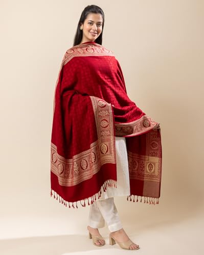 Image of Wrap me Warm Shawl for Women | Soft Viscose Acrylic Poly Wool Shawl - Warm & Lightweight Winter Wrap - Stylish Ethnic Stole for Women - 1010