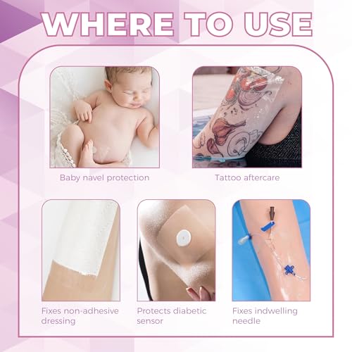 Image of Transparent Stretch Adhesive Bandage (10cm * 10 m) - Clear Waterproof Bandages Dressing Tape for Shower Tattoos, Second Skin Protection Supplies