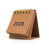 Tamaño: 6.8 * 6.4cm. Calendario de mini mesa de año nuevo 2020 Creativo Simple Bobina de escritorio Bloc de notas Calendario de papel Kraft Calendario diario Organizador de agenda anual