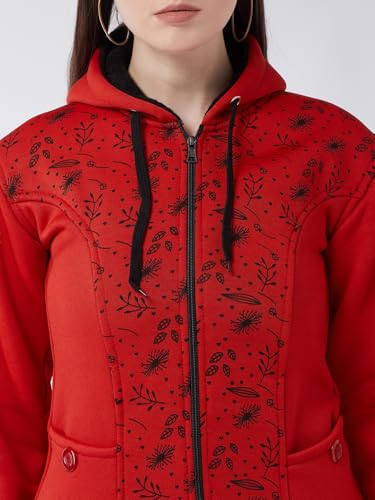 Image of Pivl Women's Fleece Blend Winter hooded Jacket.
