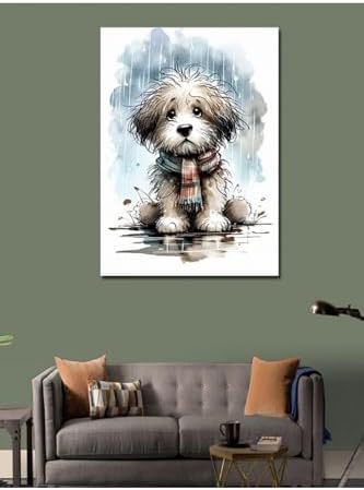 Tablo Mega Kanvas Tablo Üzgün Köpek 100 X 140 Cnvsdkey-116299-100-140 - Görsel 3