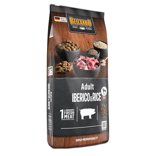 BELCANDO Adult Iberico & Rice [12,5kg] Hundefutter | Trockenfutter für Hunde | Alleinfuttermittel für ausgewachsene Hunde Aller Rassen ab 1 Jahr