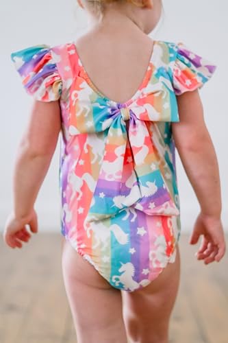 Image of Toddler Girl Baby Ruffles Mermaid Fish Scale Swimsuit One Piece Swimwear Bathing Sunsuit