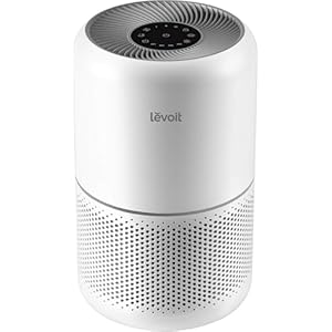 LEVOIT Air Purifier for Home Allergies Pets Hair in Bedroom, Covers Up to 1095 ft² by 45W High Torque Motor, 3-in-1 Filter with HEPA sleep mode, Remove Dust Smoke Pollutants Odor, Core300-P, White
