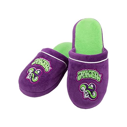 Funidelia | Zapatillas de casa Joker hombre Superhéroes, DC Comics, Villanos - Accesorios & merchandising - Regalos originales para Navidad, cumpleaños y otras celebraciones - Talla 42-45 - Verde