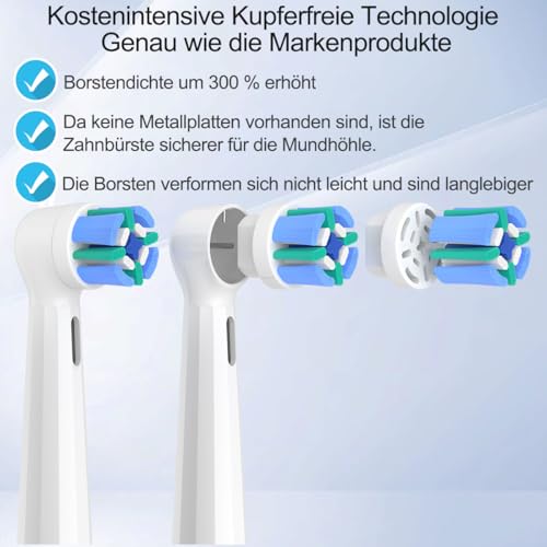 Wardimark 12er Aufsteckbürsten Kompatibel mit Oral B iO Zahnbürste Elektrisch, Zahnbürste Aufsätze für iO 2 3 4 5 6 7 8 9 10 (6 Weiß+6 Schwarz) 3