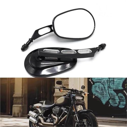 Retrovisor de aluminio antivibración para manillar de moto custom 5