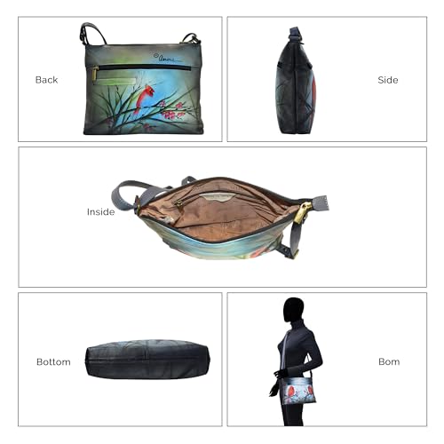 Anna by Anuschka Women Hand Painted Leather Medium Crossbody3