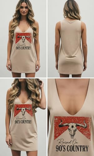 Image of Live Simple Coconut Tree Sleeveless Mini Dress Summer Beach Mini Dress Women's Summer Casual Sexy V Neck Mini Tank Dress
