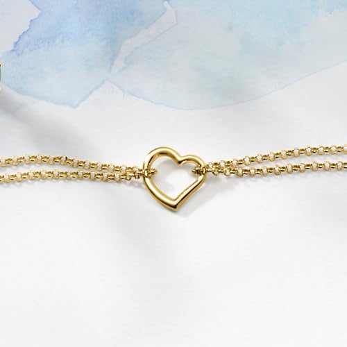 Ross-Simons 14kt Yellow Gold 2-Strand Heart Anklet. 10 inches - Image 6